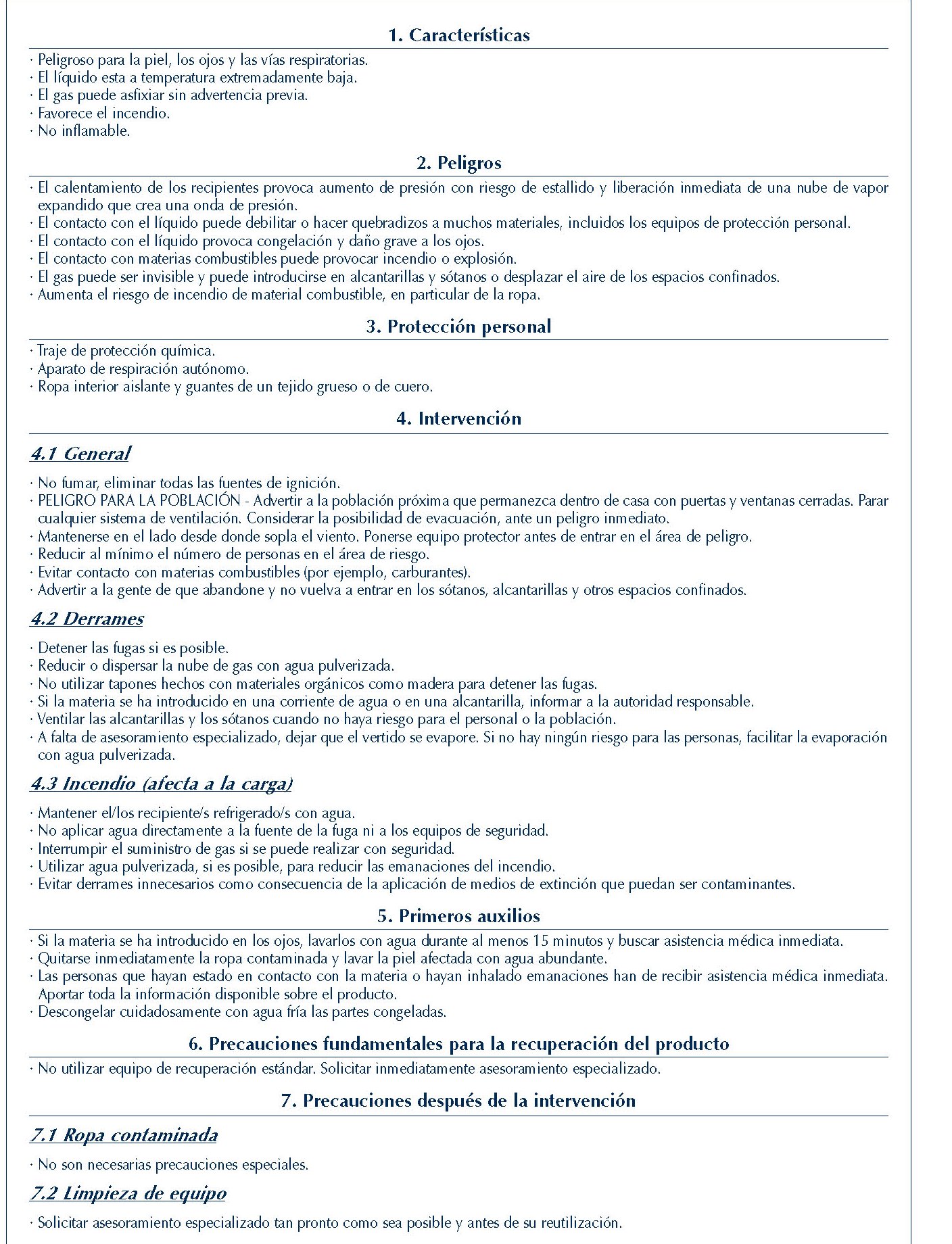 108 FICHA 2-08 GAS LICUADO REFRIGERADO COMBURENTE FICHAS EMERGENCIA